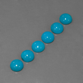 Pedras preciosas de turquesa azul natural de  ct, corte redondo, opaco