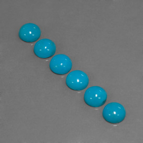 Pedras preciosas de turquesa azul natural de  ct, corte redondo, opaco