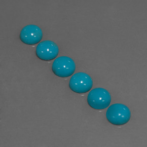 Pedras preciosas de turquesa azul natural de  ct, corte redondo, opaco