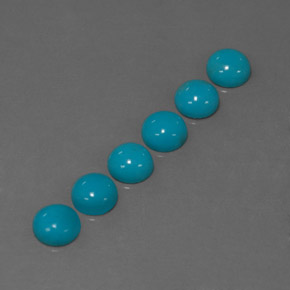 Pedras preciosas de turquesa azul natural de  ct, corte redondo, opaco