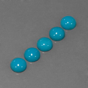 Pedras preciosas de turquesa azul natural de  ct, corte redondo, opaco