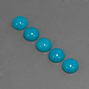 Pedras preciosas de turquesa azul natural de  ct, corte redondo, opaco