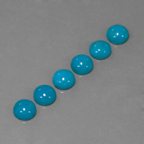 Pedras preciosas de turquesa azul natural de  ct, corte redondo, opaco