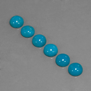 Pedras preciosas de turquesa azul natural de  ct, corte redondo, opaco