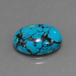 Turquesa azul natural 3,65ct, corte oval, opaco