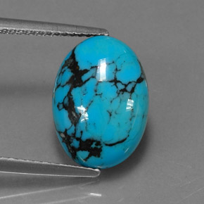 Turquesa azul natural 3,65ct, corte oval, opaco