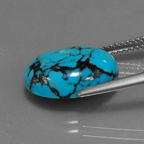 Turquesa azul natural 3,65ct, corte oval, opaco