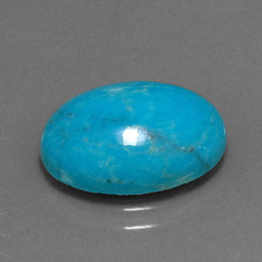Turquesa azul natural 4,33ct, corte oval, opaco