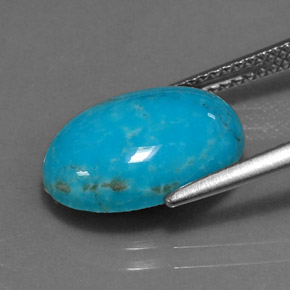 Turquesa azul natural 4,33ct, corte oval, opaco
