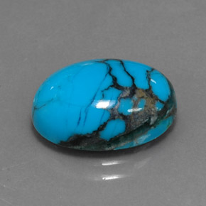 Turquesa azul natural 4,08ct, corte oval, opaco