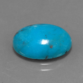 Turquesa azul natural 4,43ct, corte oval, opaco