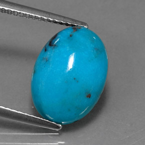 Turquesa azul natural 4,43ct, corte oval, opaco