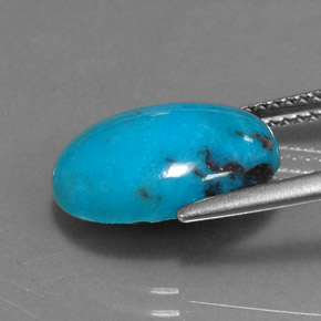 Turquesa azul natural 4,43ct, corte oval, opaco