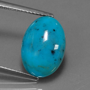 Turquesa azul natural 4,22ct, corte oval, opaco