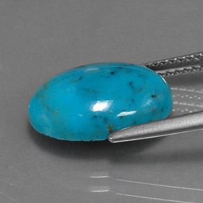 Turquesa azul natural 4,22ct, corte oval, opaco