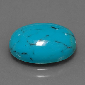 Turquesa Azul Natural 3.85ct, Corte Oval, Opaco