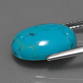 Turquesa Azul Natural 3.85ct, Corte Oval, Opaco