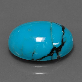Turquesa azul natural 4,44ct, corte oval, opaco