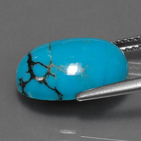 Turquesa azul natural 4,44ct, corte oval, opaco