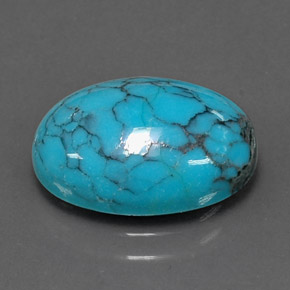 Turquesa azul natural 3,84ct, corte oval, opaco