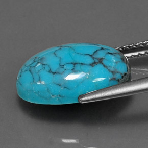 Turquesa azul natural 3,84ct, corte oval, opaco