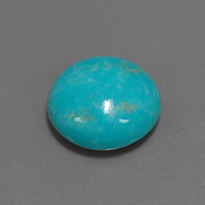 Turquesa verde natural 2,77ct, corte redondo, opaco