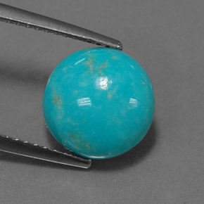 Turquesa verde natural 2,77ct, corte redondo, opaco