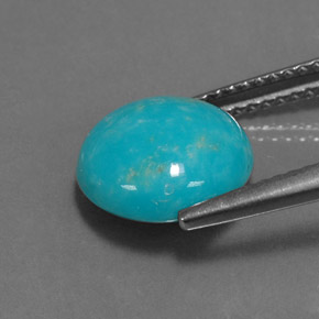 Turquesa verde natural 2,77ct, corte redondo, opaco