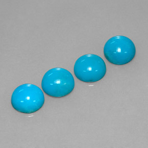 Pedras preciosas de turquesa azul natural de  ct, corte redondo, opaco