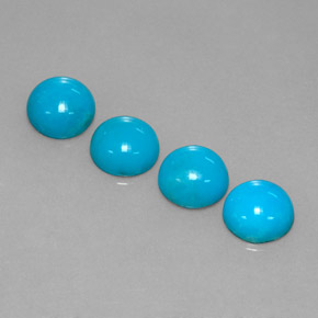 Pedras preciosas de turquesa azul natural de  ct, corte redondo, opaco
