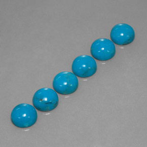 Pedras preciosas de turquesa azul natural de  ct, corte redondo, opaco