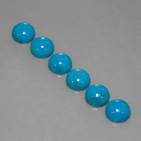 Pedras preciosas de turquesa azul natural de  ct, corte redondo, opaco