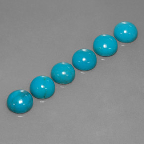 Pedras preciosas de turquesa azul natural de  ct, corte redondo, opaco