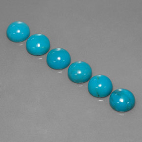 Pedras preciosas de turquesa azul natural de  ct, corte redondo, opaco