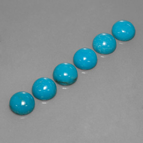 Pedras preciosas de turquesa azul natural de  ct, corte redondo, opaco