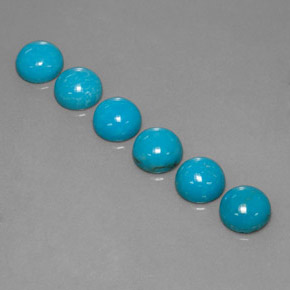 Pedras preciosas de turquesa azul natural de  ct, corte redondo, opaco