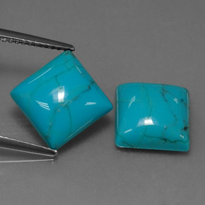 Pedras preciosas de turquesa azul natural de  ct, quadrado, opaco