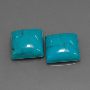 Pedras preciosas de turquesa azul natural de  ct, quadrado, opaco