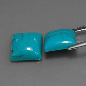 Pedras preciosas de turquesa azul natural de  ct, quadrado, opaco