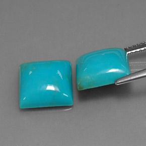Pedras preciosas de turquesa azul natural de  ct, quadrado, opaco