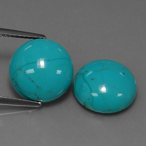 Pedras preciosas de turquesa azul natural de  ct, corte redondo, opaco