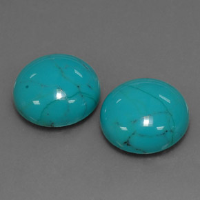 Pedras preciosas de turquesa azul natural de  ct, corte redondo, opaco