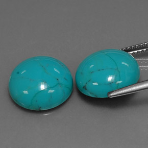 Pedras preciosas de turquesa azul natural de  ct, corte redondo, opaco