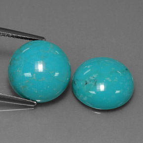 Pedras preciosas de turquesa azul natural de  ct, corte redondo, opaco