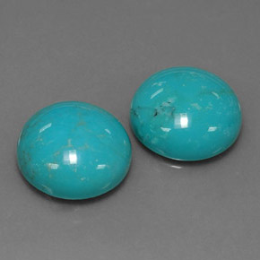 Pedras preciosas de turquesa azul natural de  ct, corte redondo, opaco