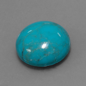 Turquesa azul natural 4,30ct, corte redondo, opaco
