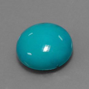 Turquesa azul natural 4,17ct, corte redondo, opaco