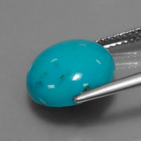 Turquesa azul natural 4,17ct, corte redondo, opaco