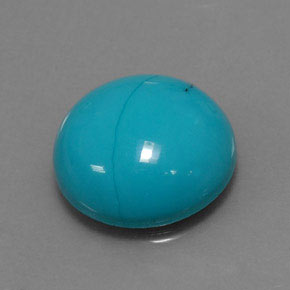 Turquesa azul natural 3,88ct, corte redondo, opaco