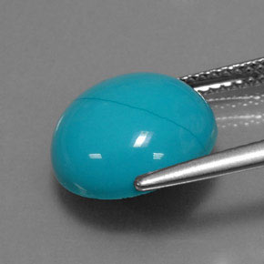 Turquesa azul natural 3,88ct, corte redondo, opaco